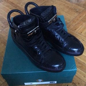 Buscemi 100mm Black Croc Size 10